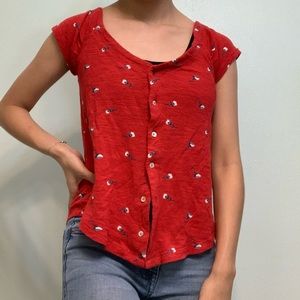 Lucky Brand Flower Button Up blouse